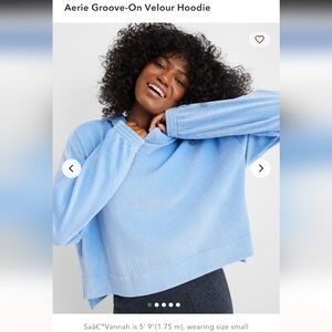 Aerie Groove On Velour Hoodie